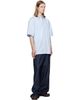 Dries Van Noten Dries Van Noten Blue Short Sleeve Cotton Shirt - 4