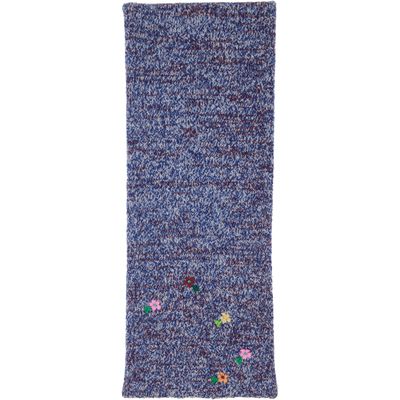 Dries Van Noten Dries Van Noten Blue Wool & Cashmere Scarf