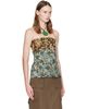 Dries Van Noten Dries Van Noten Brown & Blue Floral Bustier Top - 2