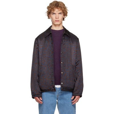 Dries Van Noten Dries Van Noten Brown & Blue Printed Jacket
