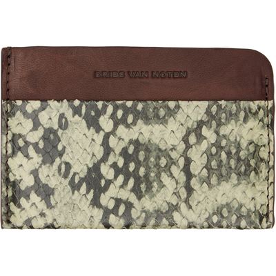 Dries Van Noten Dries Van Noten Brown & Green Calfskin Card Holder