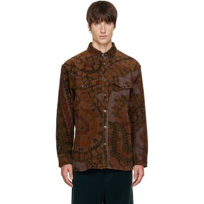 Dries Van Noten Dries Van Noten Brown & Khaki Loose Corduroy Shirt