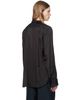 Dries Van Noten Dries Van Noten Brown & Navy Striped Pintuck Shirt - 3