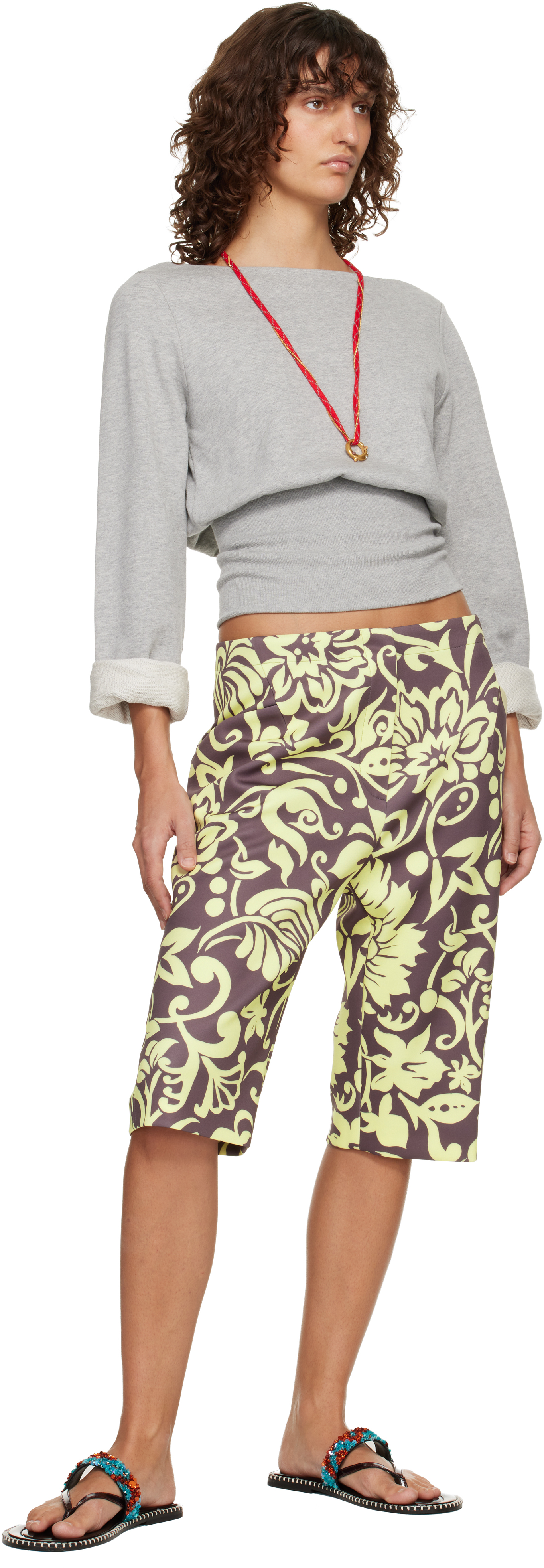 Dries Van Noten - Brown & Yellow Patterned Shorts