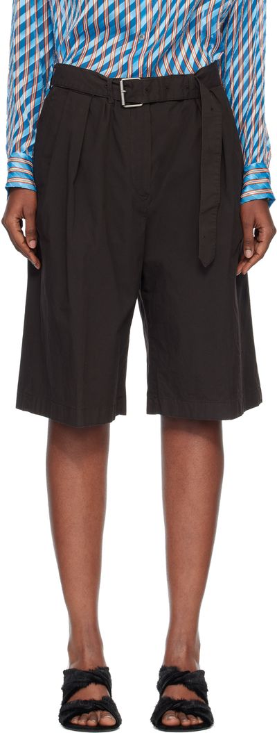 Dries Van Noten Dries Van Noten Brown Belted Shorts