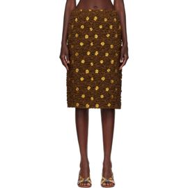 Dries Van Noten Dries Van Noten Brown Cloqué Midi Skirt