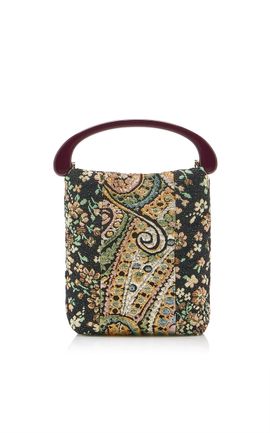Dries Van Noten Dries Van Noten Brown Crispino Stripe Top Handle Bag