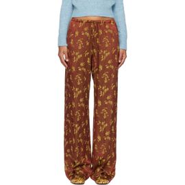 Dries Van Noten Dries Van Noten Brown Elasticated Jacquard Trousers