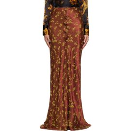 Dries Van Noten Dries Van Noten Brown Jacquard Maxi Skirt