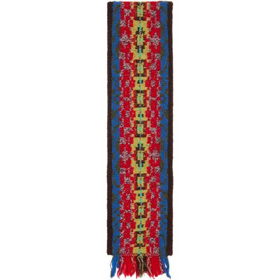 Dries Van Noten Dries Van Noten Brown Jacquard Wool Scarf