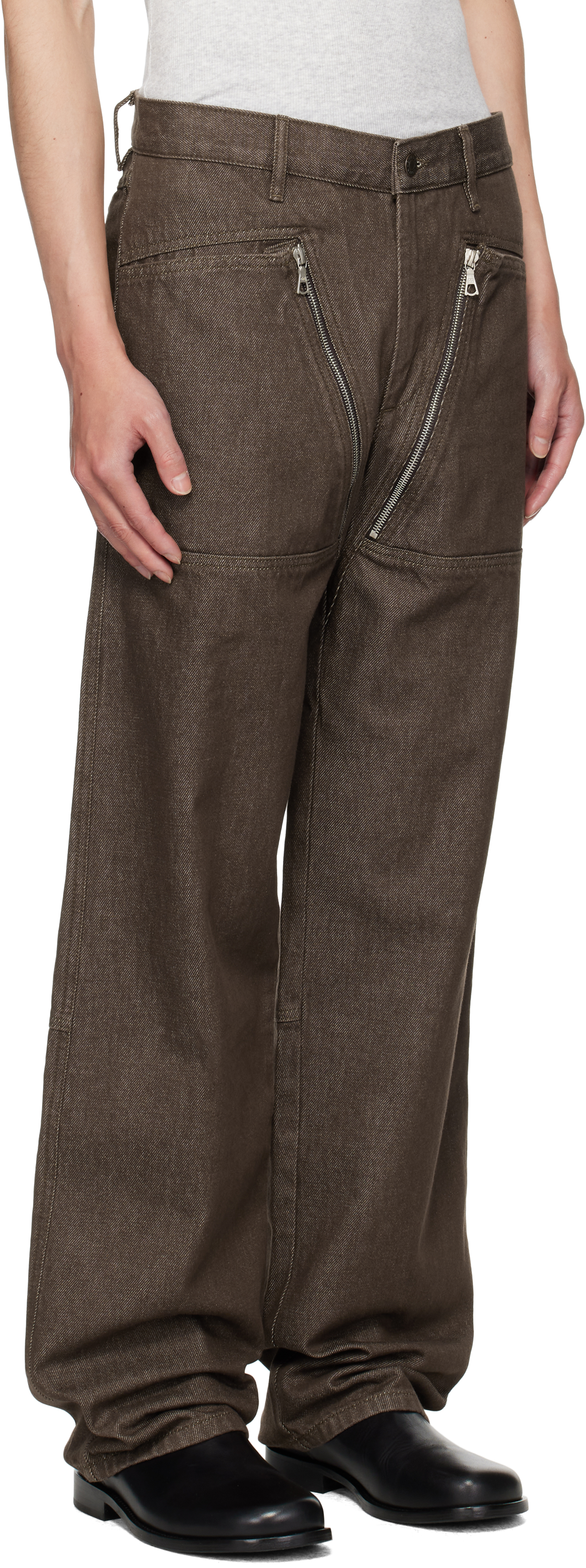 Dries Van Noten - Brown Paneled Jeans