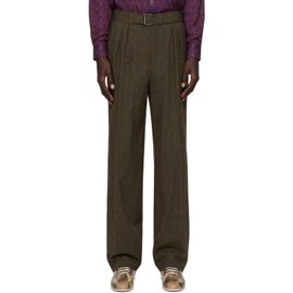 Dries Van Noten Dries Van Noten Brown Pleated Belted Trousers