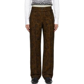 Dries Van Noten Dries Van Noten Brown Slim Leg Jacqaurd Trousers