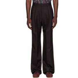 Dries Van Noten Dries Van Noten Brown Straight-Leg Wool Trousers