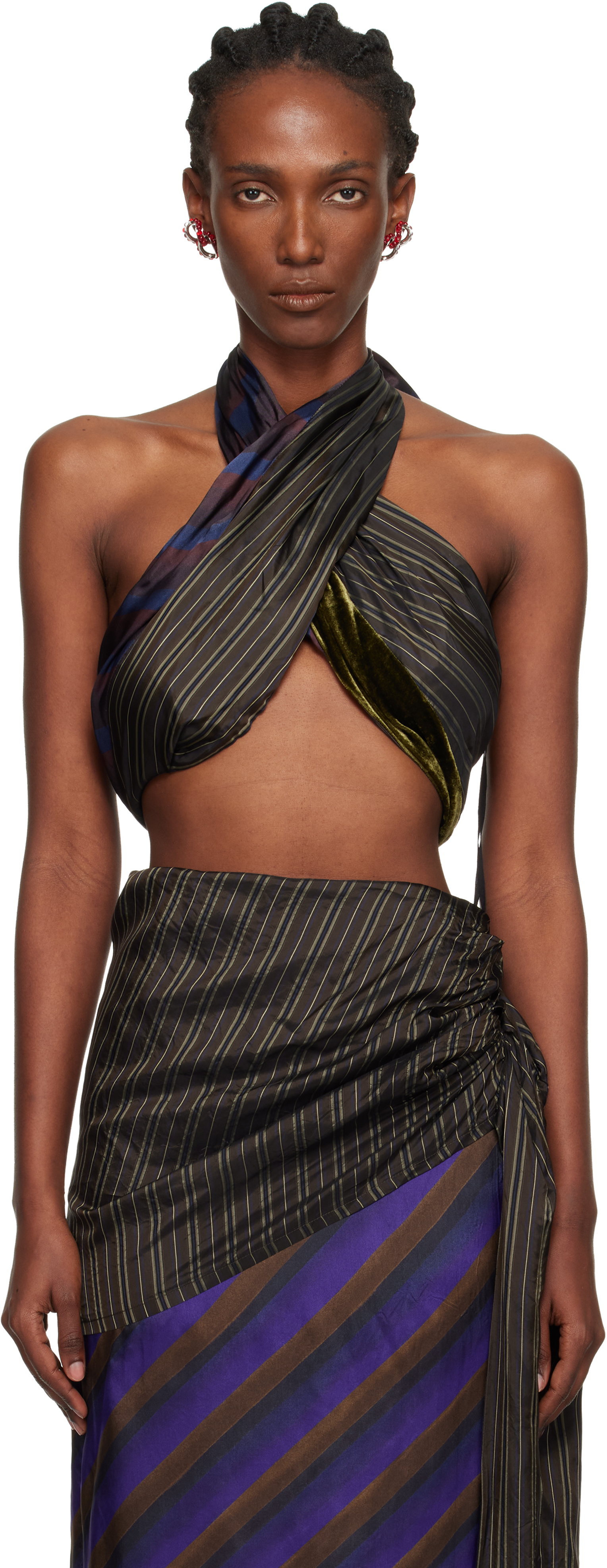 Dries Van Noten - Brown Wrap Bra Top