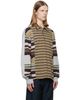 Dries Van Noten Dries Van Noten Burgundy & Gray Striped Cotton Polo - 2