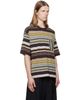 Dries Van Noten Dries Van Noten Burgundy & Gray Striped T-shirt - 2