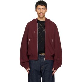 Dries Van Noten Dries Van Noten Burgundy Cotton Hoodie