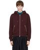 Dries Van Noten Dries Van Noten Burgundy Cotton Zip Hoodie - 1