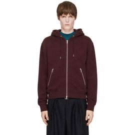 Dries Van Noten Dries Van Noten Burgundy Cotton Zip Hoodie