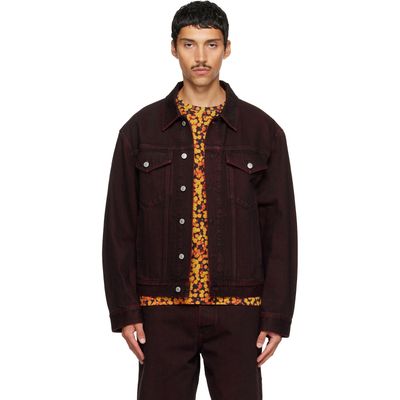 Dries Van Noten Dries Van Noten Burgundy Faded Denim Jacket