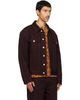 Dries Van Noten Dries Van Noten Burgundy Faded Denim Jacket - 2