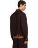 Dries Van Noten Dries Van Noten Burgundy Faded Denim Jacket - 3