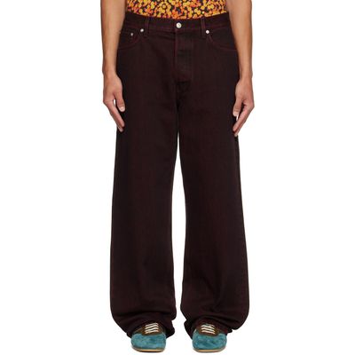 Dries Van Noten Dries Van Noten Burgundy Faded Jeans