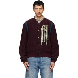 Dries Van Noten Dries Van Noten Burgundy Fringe Bomber Jacket