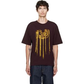 Dries Van Noten Dries Van Noten Burgundy Fringed T-shirt