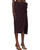 Dries Van Noten Dries Van Noten Burgundy Gathered Midi Skirt - 2