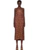 Dries Van Noten Dries Van Noten Burgundy Jacquard Midi Dress - 1