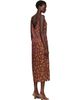 Dries Van Noten Dries Van Noten Burgundy Jacquard Midi Dress - 3