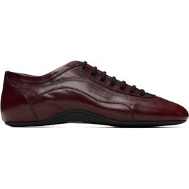 Dries Van Noten Dries Van Noten Burgundy Leather Ballerina Sneakers