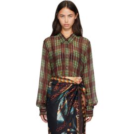 Dries Van Noten Dries Van Noten Burgundy Loose Lurex Shirt