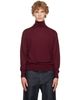 Dries Van Noten Dries Van Noten Burgundy Merino Wool Turtleneck - 1