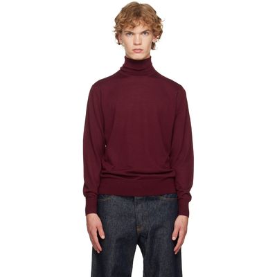 Dries Van Noten Dries Van Noten Burgundy Merino Wool Turtleneck