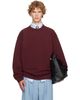 Dries Van Noten Dries Van Noten Burgundy Oversized Cotton Sweatshirt - 1