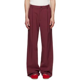 Dries Van Noten Dries Van Noten Burgundy Pleated Wool Trousers