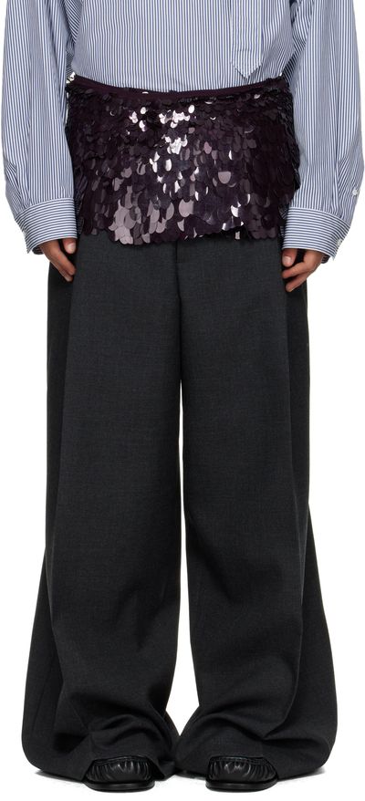Dries Van Noten Dries Van Noten Burgundy Sequined Belt