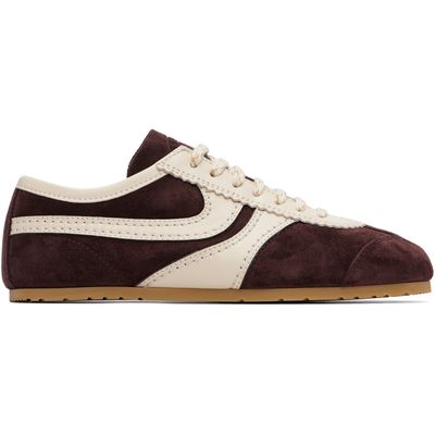 Dries Van Noten Dries Van Noten Burgundy Suede Sneakers