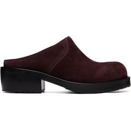 Dries Van Noten Dries Van Noten Burgundy Suede Workwear Mule Loafers