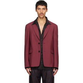 Dries Van Noten Dries Van Noten Burgundy Wool Blazer