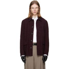Dries Van Noten Dries Van Noten Burgundy Wool Bouclé Jacket