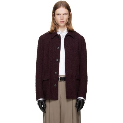 Dries Van Noten Dries Van Noten Burgundy Wool Bouclé Jacket