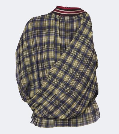 Dries Van Noten Dries Van Noten Checked draped one-shoulder top