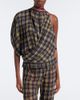 Dries Van Noten Dries Van Noten Checked draped one-shoulder top - 2