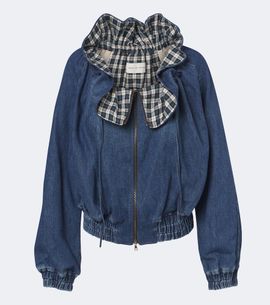 Dries Van Noten Dries Van Noten Checked ruffled denim jacket