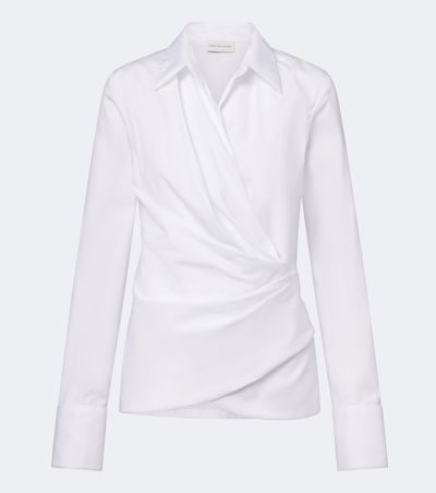 Dries Van Noten Dries Van Noten Cotton poplin wrap shirt