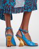 Dries Van Noten Dries Van Noten Croc-effect leather wedge sandals - 2